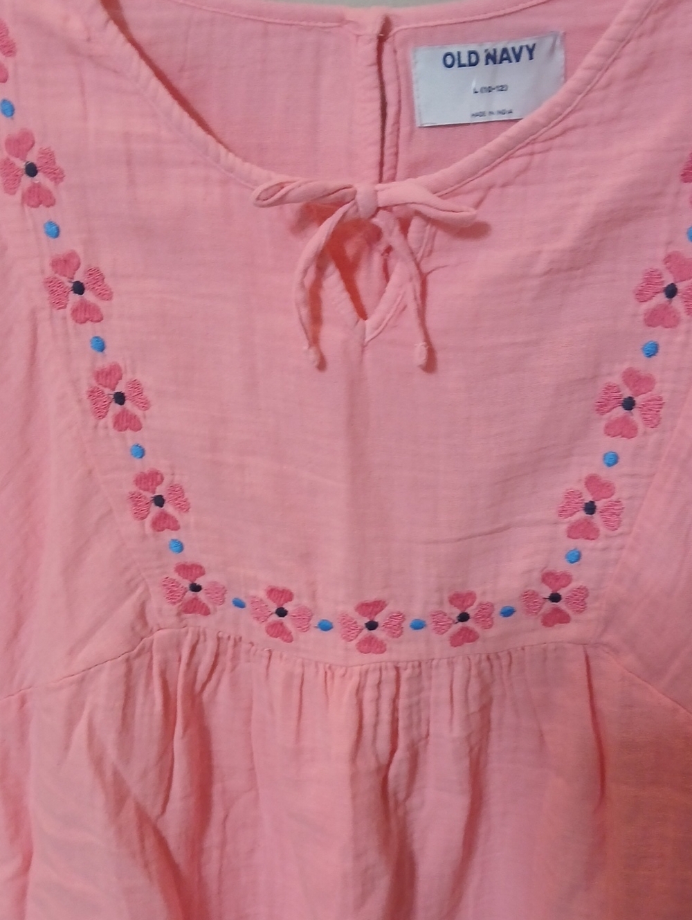 Old Navy Long-Sleeve Double-Weave Embroidered Swing Dress for Girls. Sz 10/12 - Picture 2 of 12